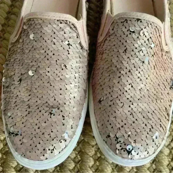 Keds Decker Reverse Sequin Shoes,‎ size 8| Slip-On Pink Silver  Sequins - Picture 8 of 9